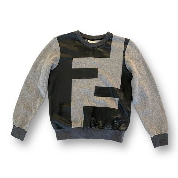 FENDI Double FF Motif Grey & Black Sweater
|Size: Youth 12A| - Picture 12 of 12